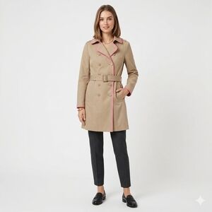 NEW Women's NY & Co Belted Trench Coat Size S